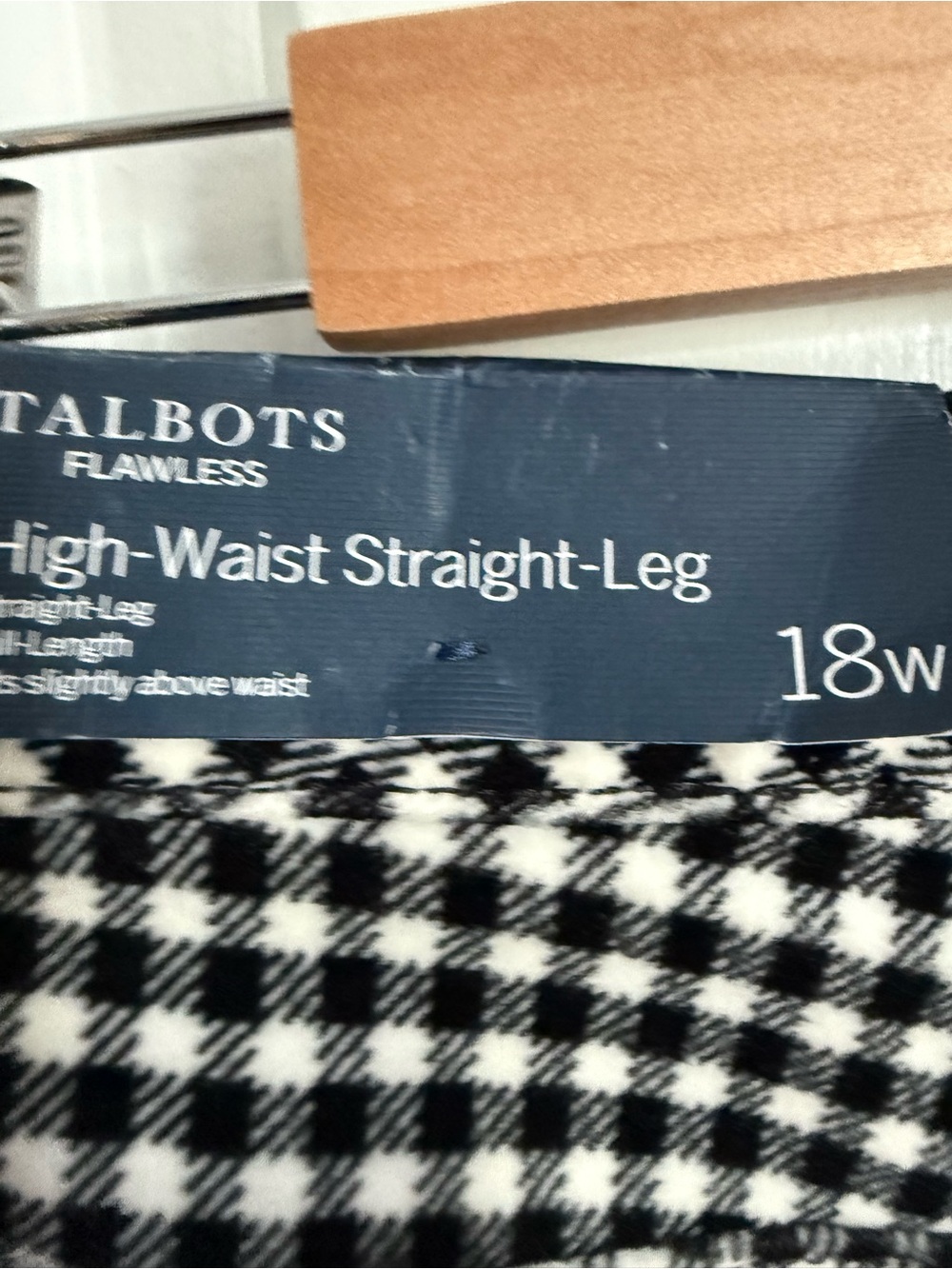 Talbots Black and White Gingham Straight Leg Pants - Picture 7 of 9